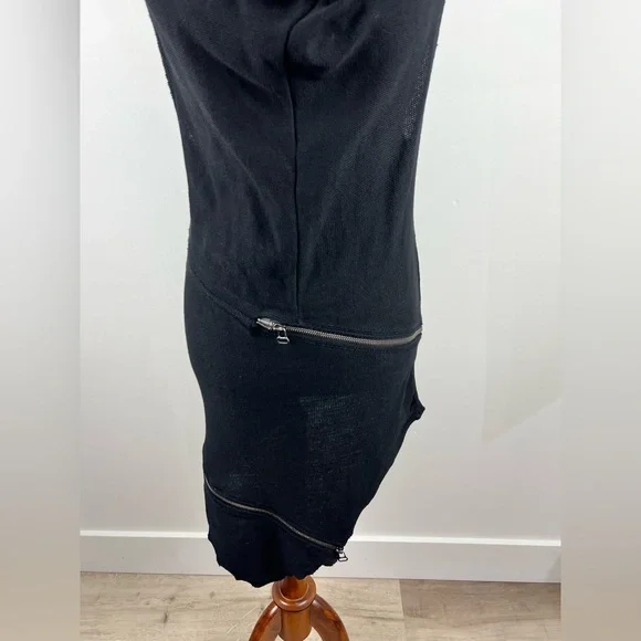 PREACH Italy Draped Cowl Neck Zip Dress Black Size L Avant Garde Made in Italy - Picture 14 of 16